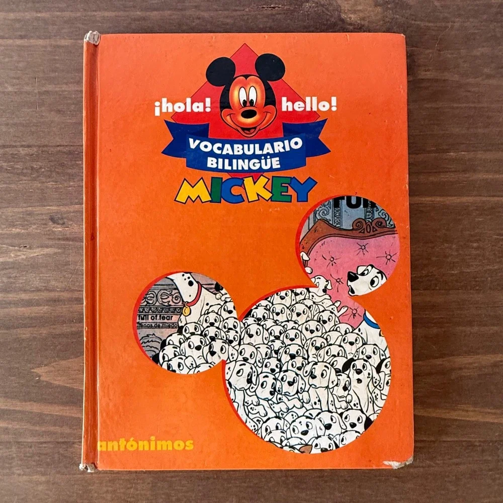 Lot of 4 Vintage Disney Mickey Mouse Bilingual Spanish English Vocabulary Books